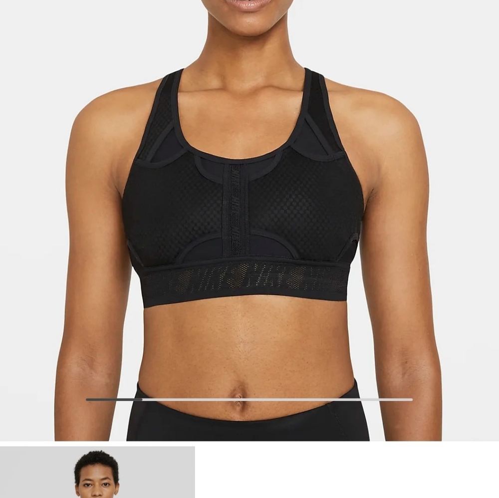 New Nike Swoosh Black Medium Supports Sports Bra